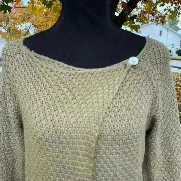 Berretti Made In Italy Beige Knitted Crossover Cardigan Sweater Women's Medium - Picture 6 of 6